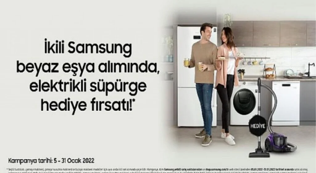 Samsung’dan ikili beyaz eşya alımlarınızda elektrikli süpürge hediye