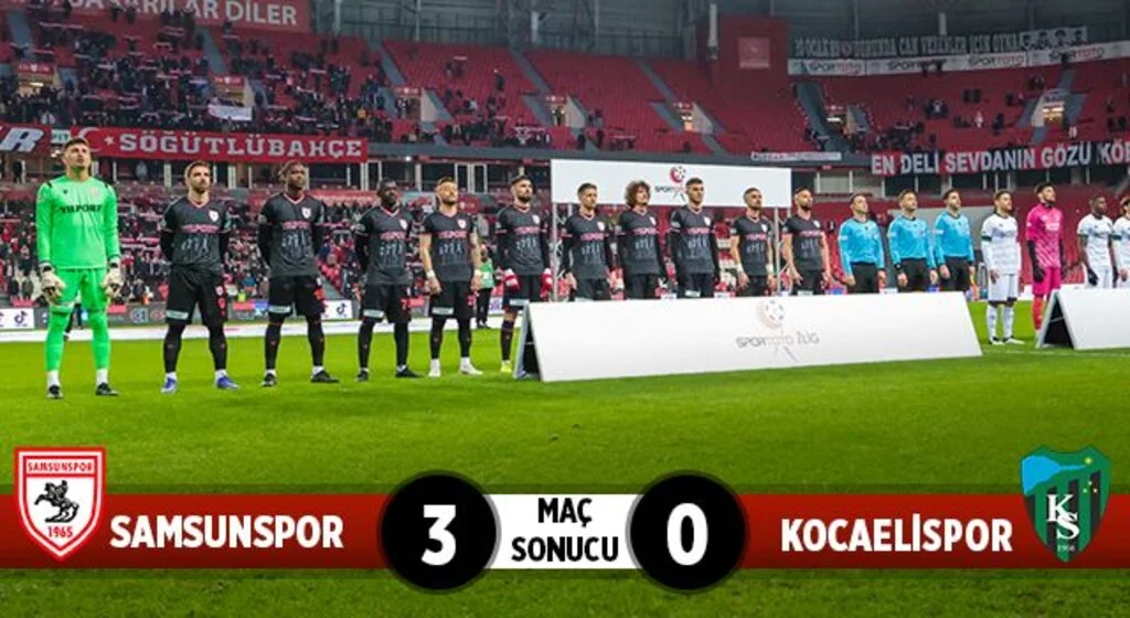 Samsunspor: 3 Kocaelispor: 0 (Maç Sonucu)