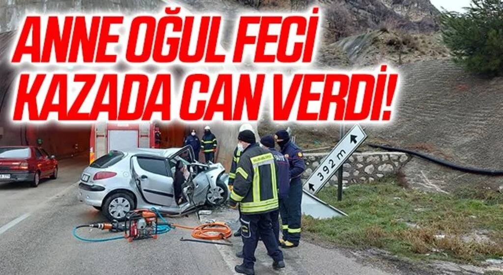 Amasya’da otomobil tünel girişine çarptı: Anne ve oğlu can verdi
