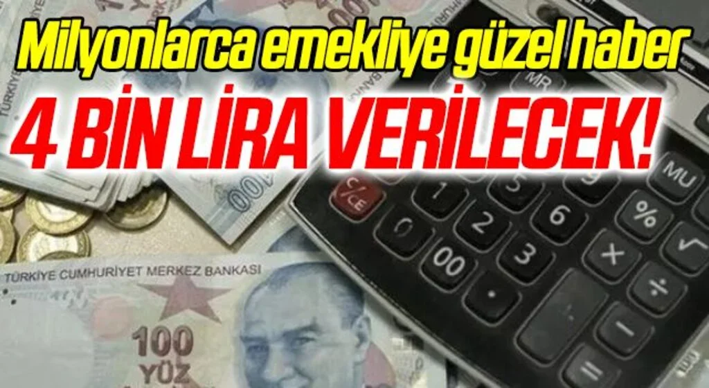 Emeklilere ikramiye müjdesi! 4 bin lira ödenecek