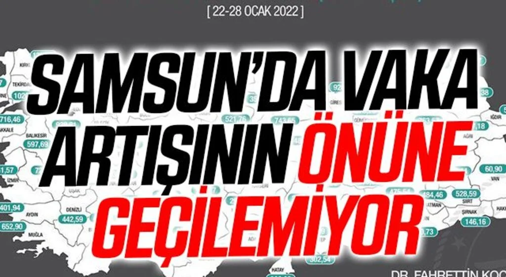 Güncel koronavirüs vaka haritası! Samsun'da Vaka Artışının Önüne Geçilemiyor