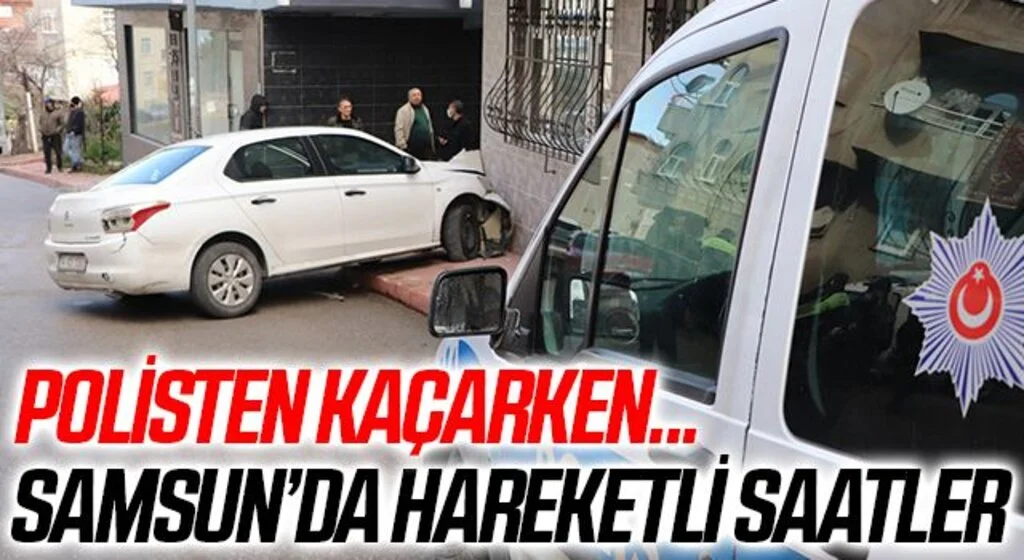 Samsun'da Polisten kaçarken kaza yaptı: Sürücü kaçtı otomobilde uyuşturucu madde bulundu