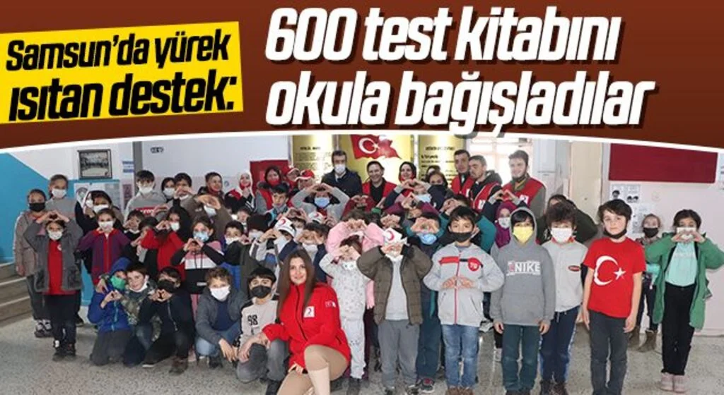 Samsun’da yürek ısıtan destek: 600 test kitabını okula bağışladılar