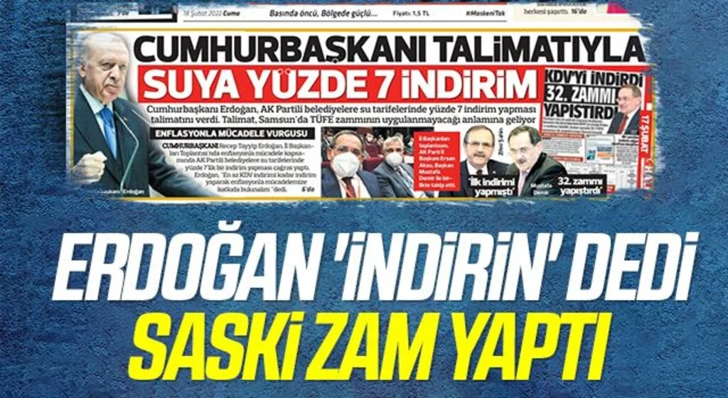 Cumhurbaşkanı Erdoğan 'İndirin' Dedi SASKİ Zam Yaptı