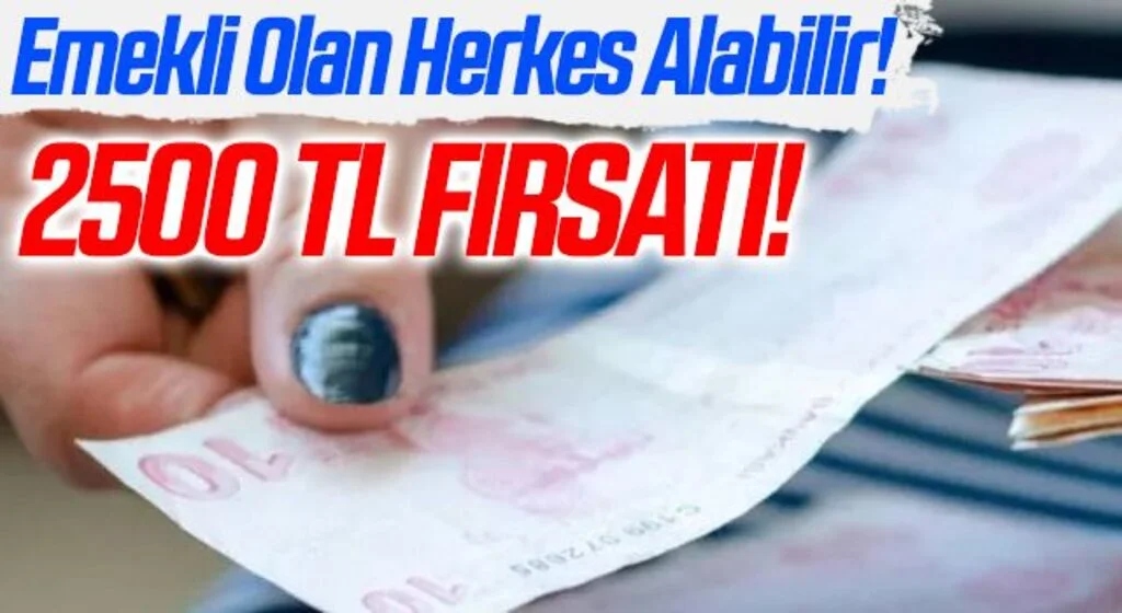 Emekli olan herkes alabilir! 2500 TL fırsatı...