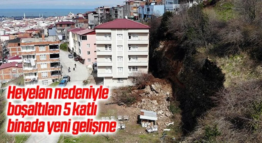 Heyelan nedeniyle boşaltılan 5 katlı binada yeni gelişme