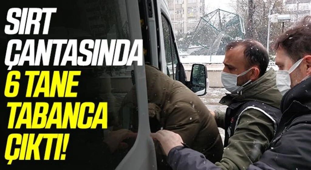 Otobüsteki yolcunun sırt çantasından 6 tabanca ele geçti