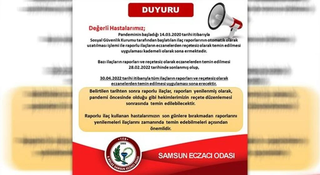 'Pandemide başlatılan reçetesiz ilaç temini 30 Nisan'da sona eriyor'