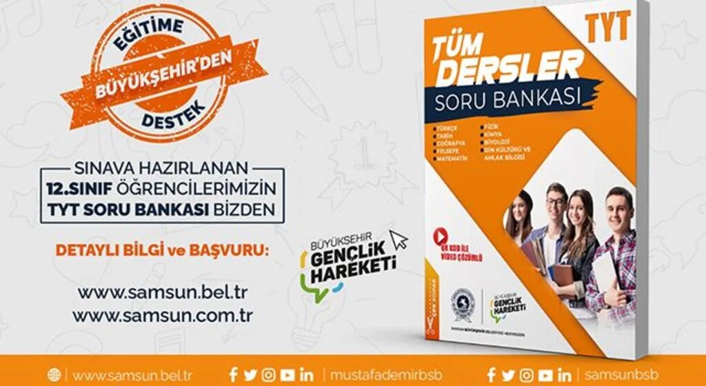 Samsun Büyükşehir'den öğrencilere soru bankası 