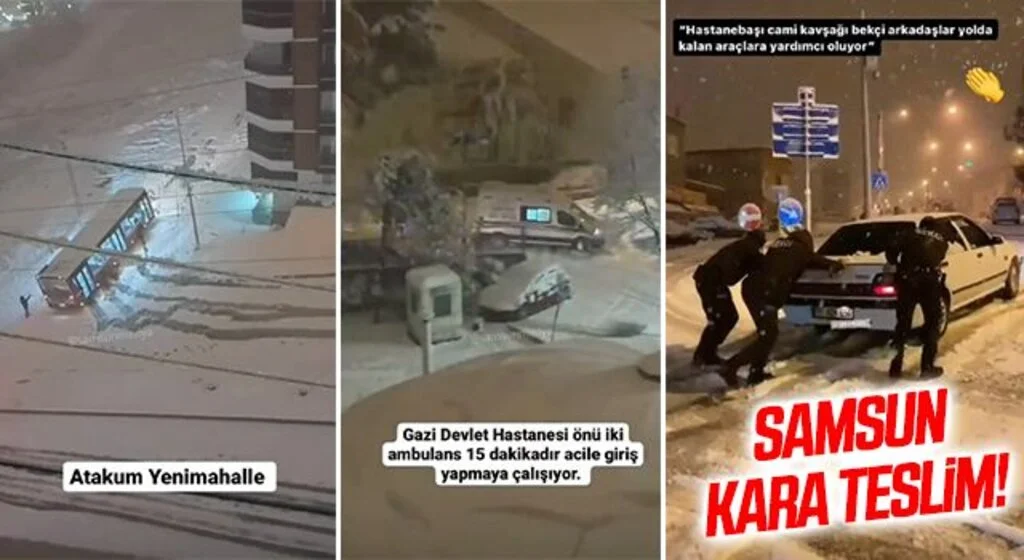 Samsun Kara Teslim! Vatandaşlar Zor Anlar Yaşadı