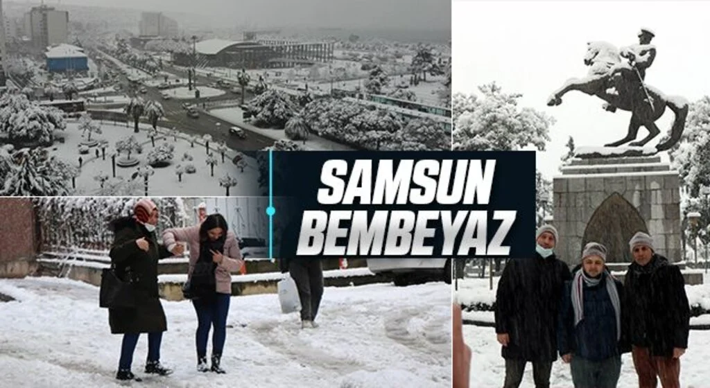 Samsun Kardan bembeyaz Oldu