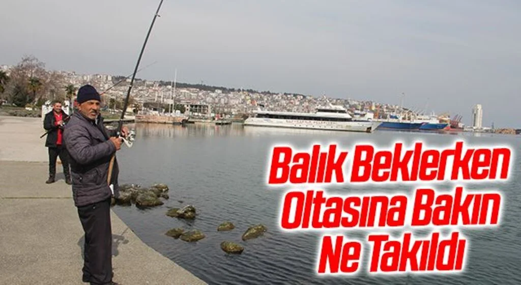 Samsun'da Balık Beklerken Oltasına Bakın Ne Takıldı