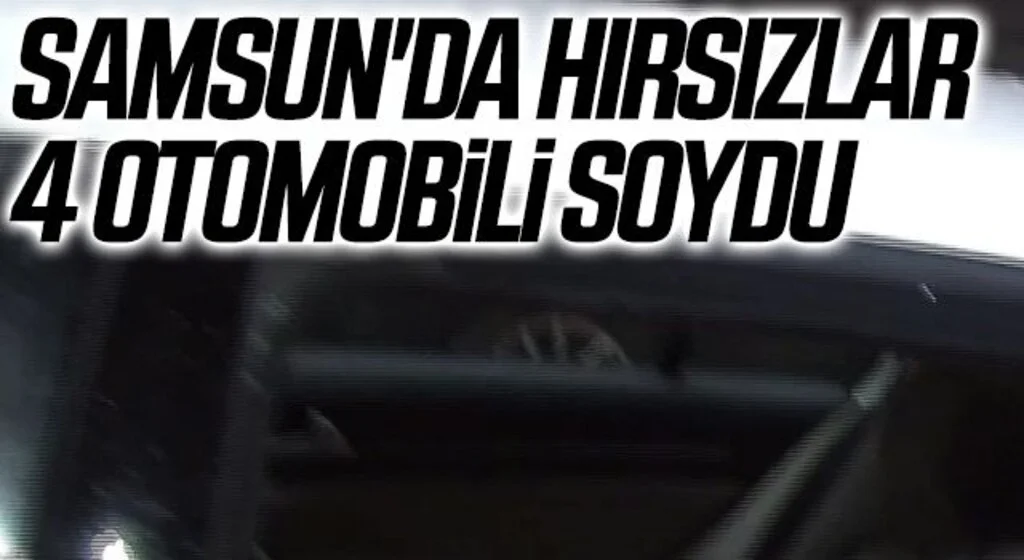 Samsun'da Hırsızlar, tamir için bekleyen 4 otomobili soydu