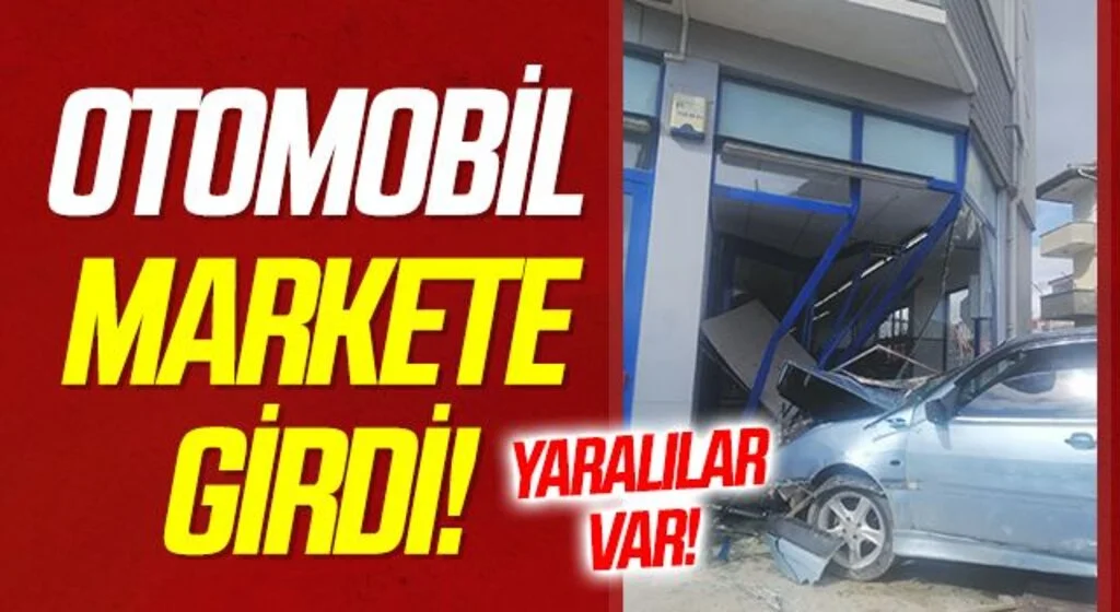 Samsun'da otomobil markete girdi: 2 yaralı