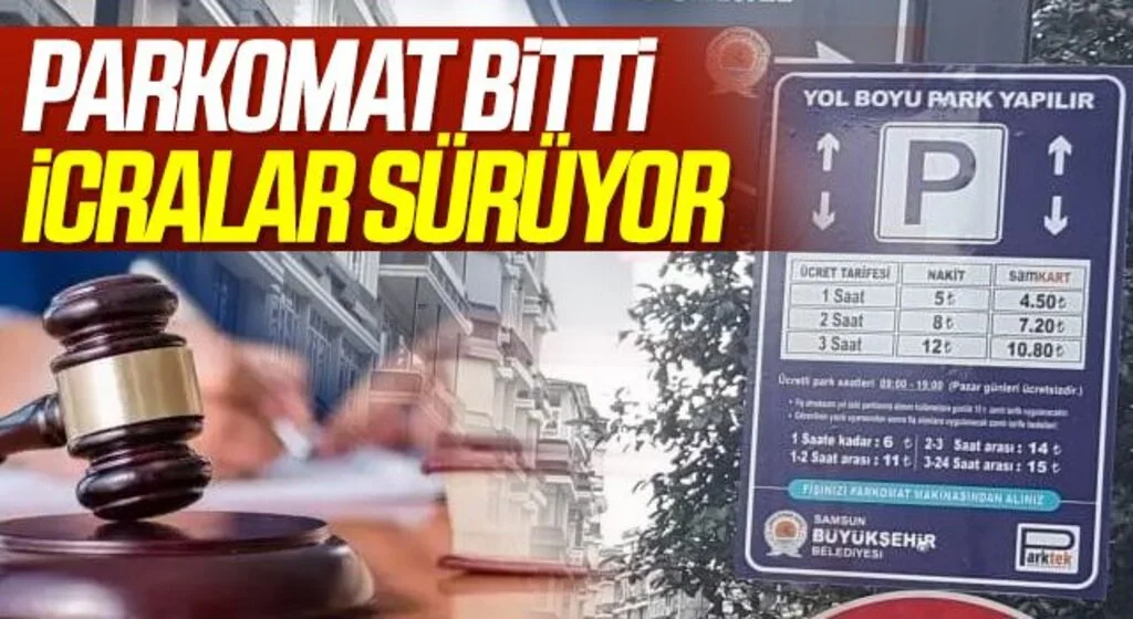 Samsun'da Parkomat Bitti İcralar Sürüyor