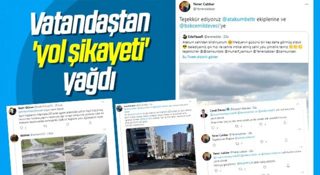 Samsun'da Vatandaştan 'yol şikayeti' yağdı 