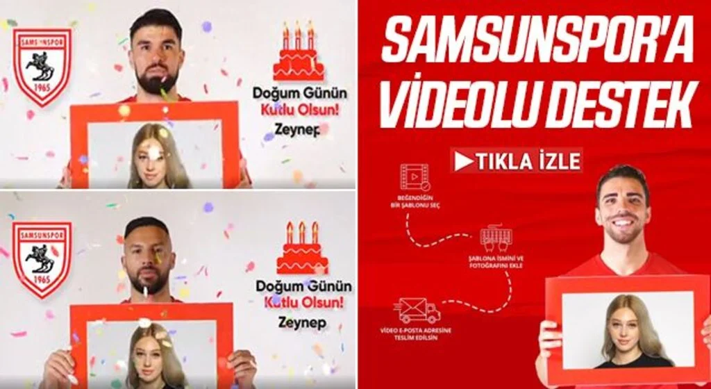 Videonu tasarla Samsunspor’un yanında olduğunu herkese göster... SAMSUNSPOR'A VİDEOLU DESTEK