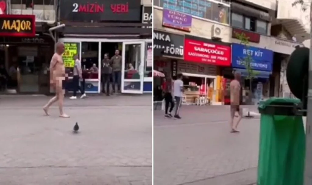 Ankara'da bir vatandaş çırılçıplak bir şekilde sokakta dolaştı!