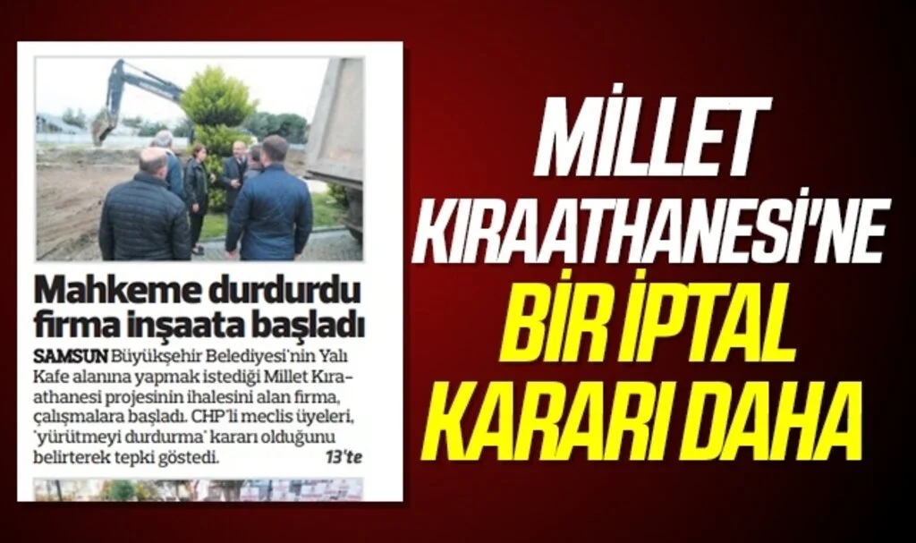Millet Kıraathanesi'ne bir iptal kararı daha 