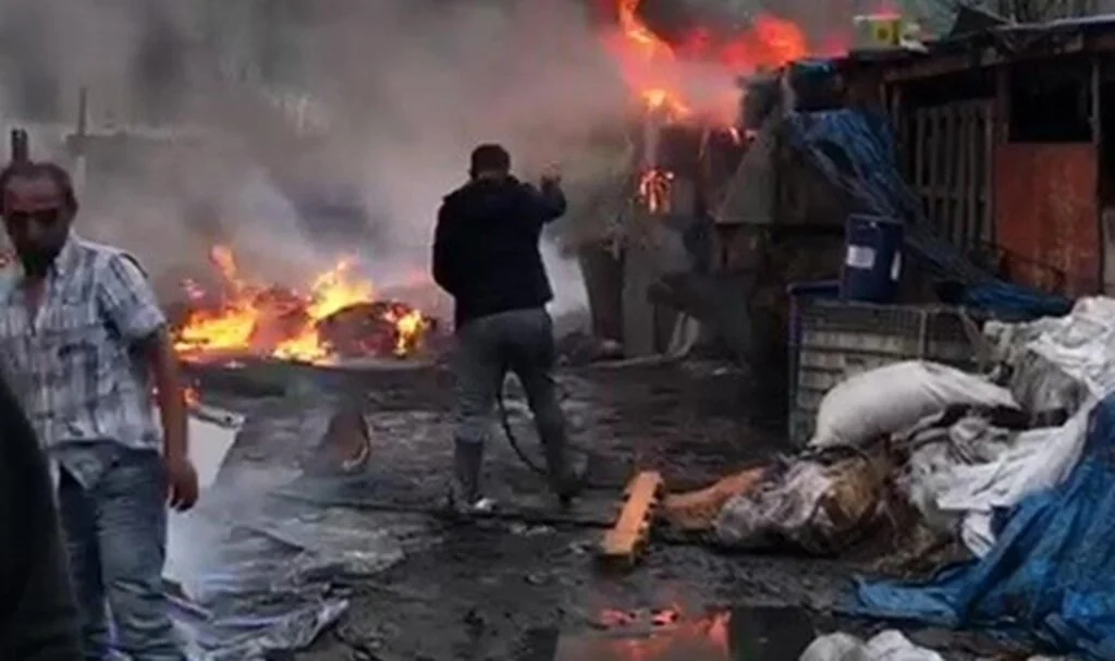 Samsun'da ahır yangını