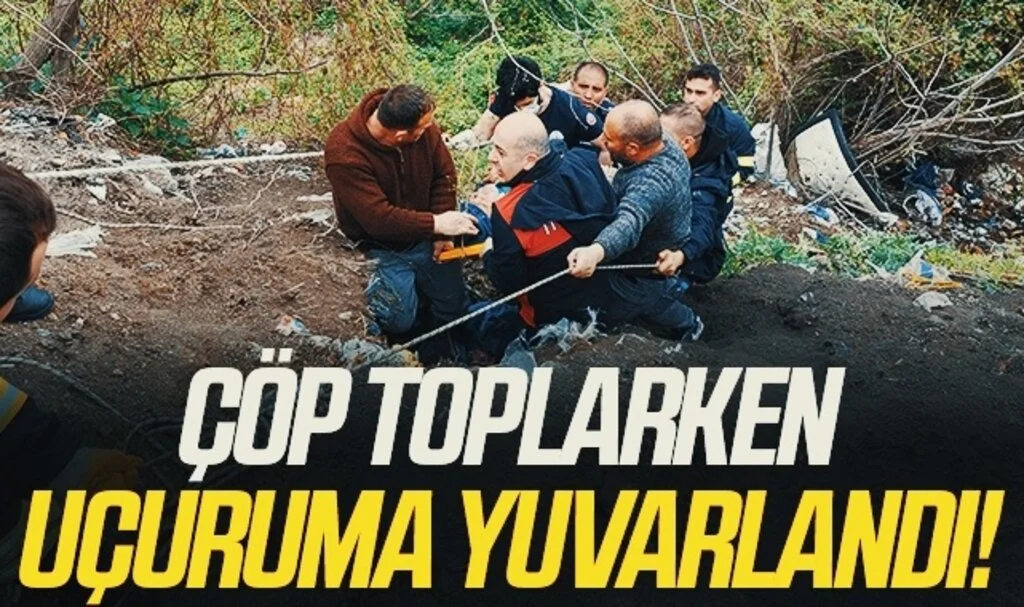 Samsun'da Yaşlı adam çöp toplarken uçuruma yuvarlandı