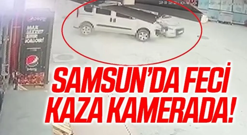 Samsun'da 5 kişinin yaralandığı kaza güvenlik kamerasında