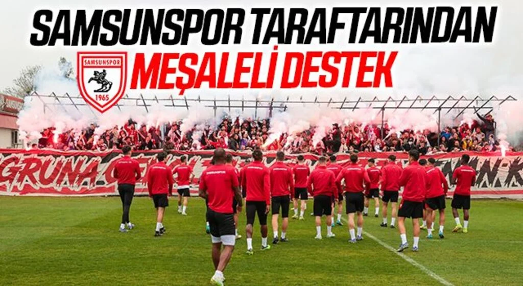 Samsunspor Taraftarından Meşaleli Destek