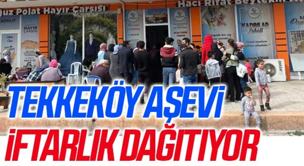 Tekkeköy aşevi iftarlık dağıtıyor