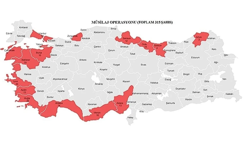 16 İLDE EŞ ZAMANLI  MÜSİLAJ OPERASYONU