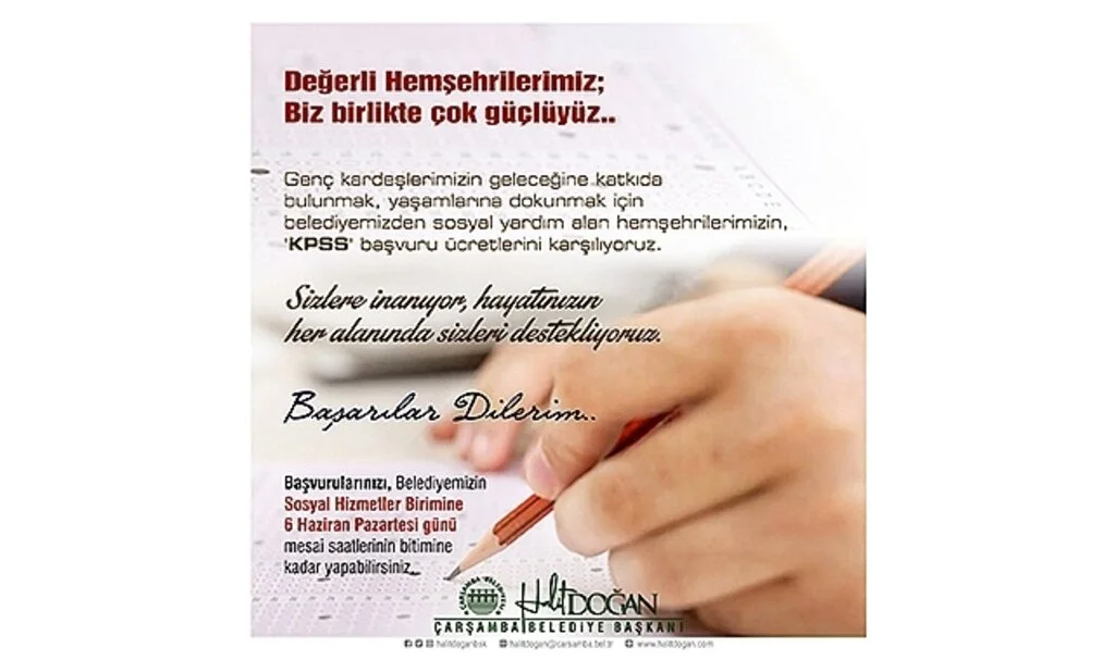 Çarşambalı Gençlere 'KPSS Ücreti' Müjdesi