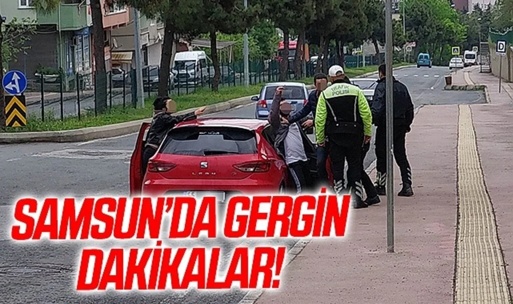 Ceza yazılıp ehliyetine el konulan sürücü ile polis arasında gergin anlar yaşandı