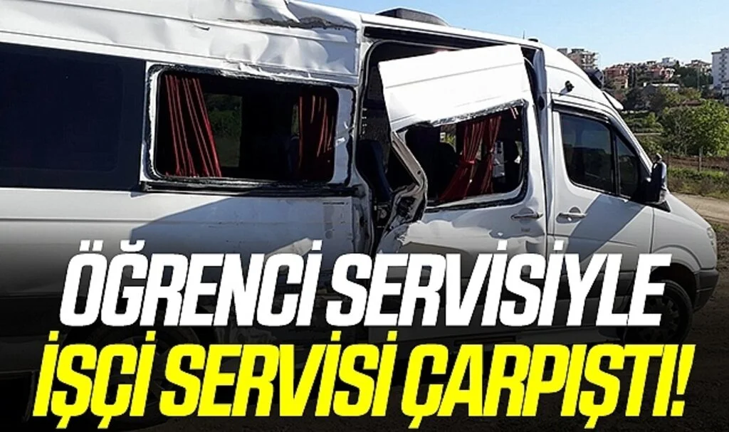 Samsun'da öğrencisi servisi işçi servisi ile çarpıştı: 2 öğrenci yaralı