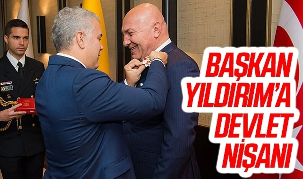 Samsunspor Kulübü Başkanı Yüksel Yıldırım'a Devlet Nişanı