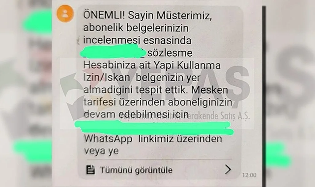 YEPAŞ'tan 30 Bin Aboneyi Korkutan Mesaj