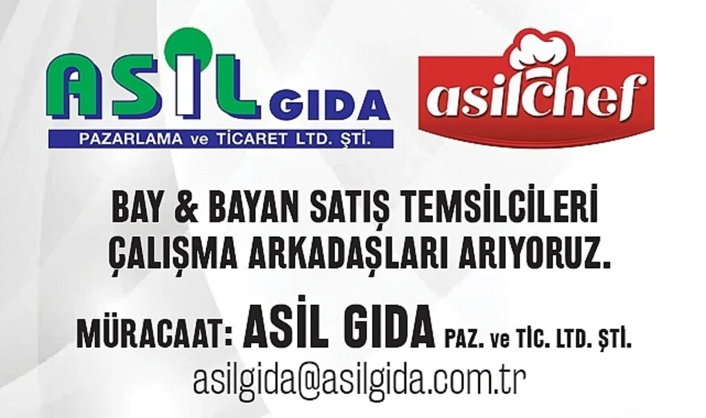 Asil Gıda Bay & Bayan Satış Temsilcileri Çalışma Arkadaşları Arıyoruz