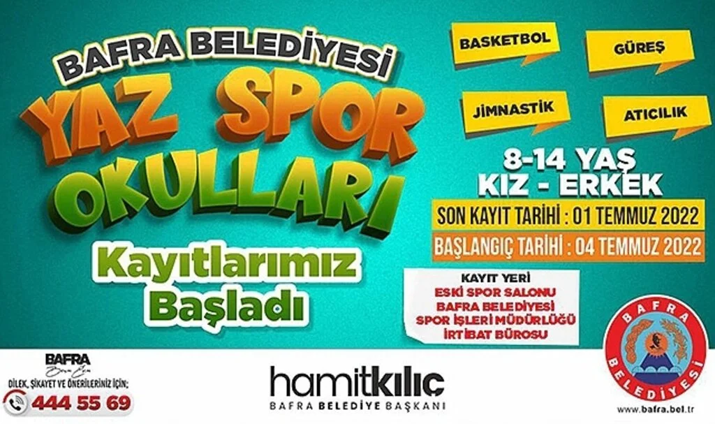 Bafra’da yaz spor okulu kayıtları başladı
