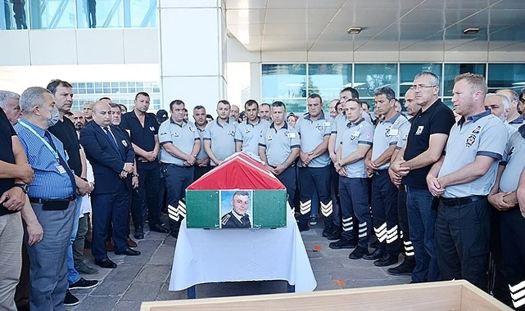 Kalp krizi sonucu hayatını kaybeden güvenlikçiye son görev
