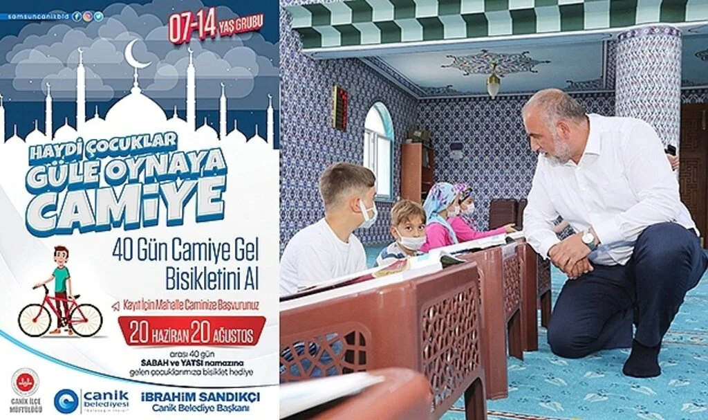 Samsun Canik’te 40 gün camiye giden çocuklar bisiklet kazanacak