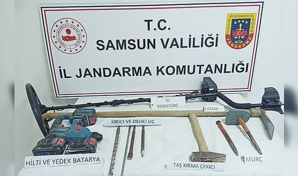 Samsun'da kaçak kazıya 6 gözaltı