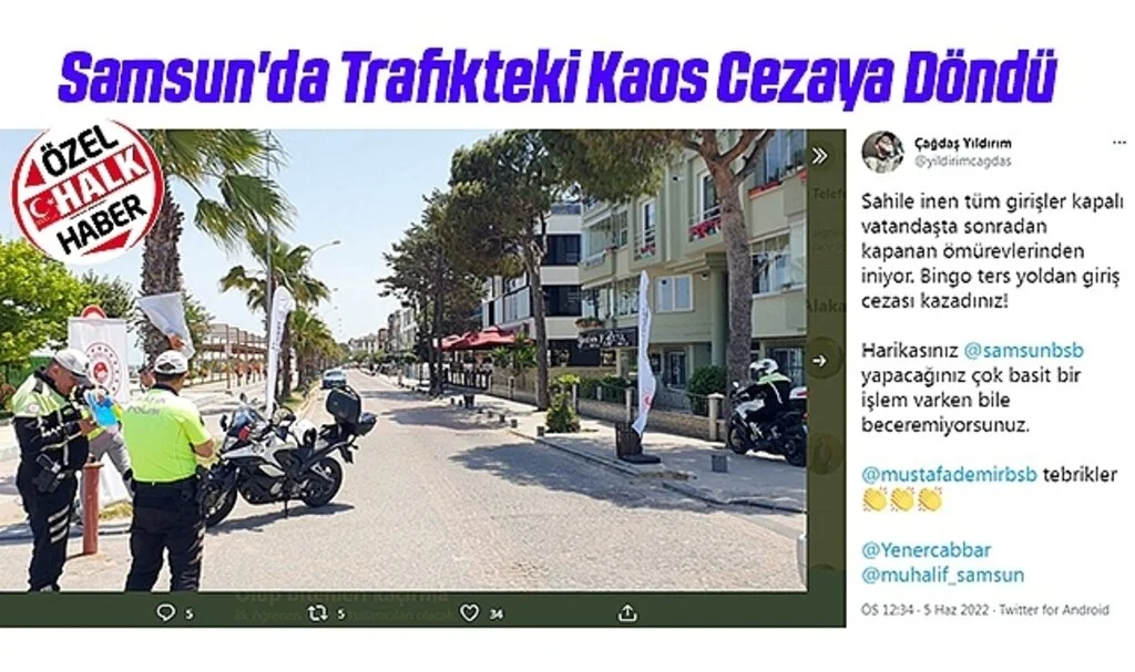 Samsun'da Trafikteki Kaos Cezaya Döndü