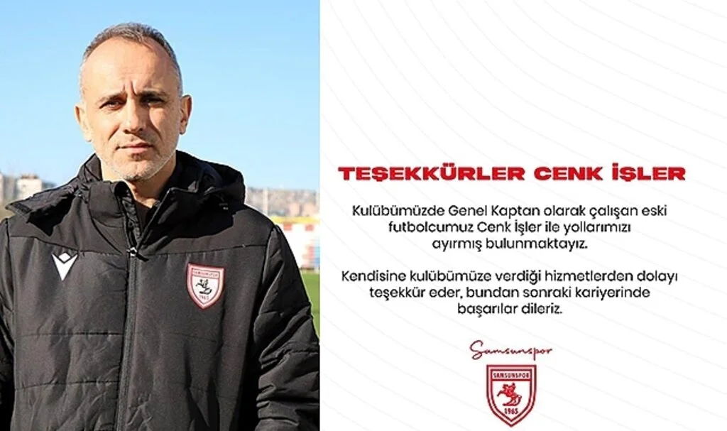 Samsunspor'da Cenk İşler ile de yollar ayrıldı