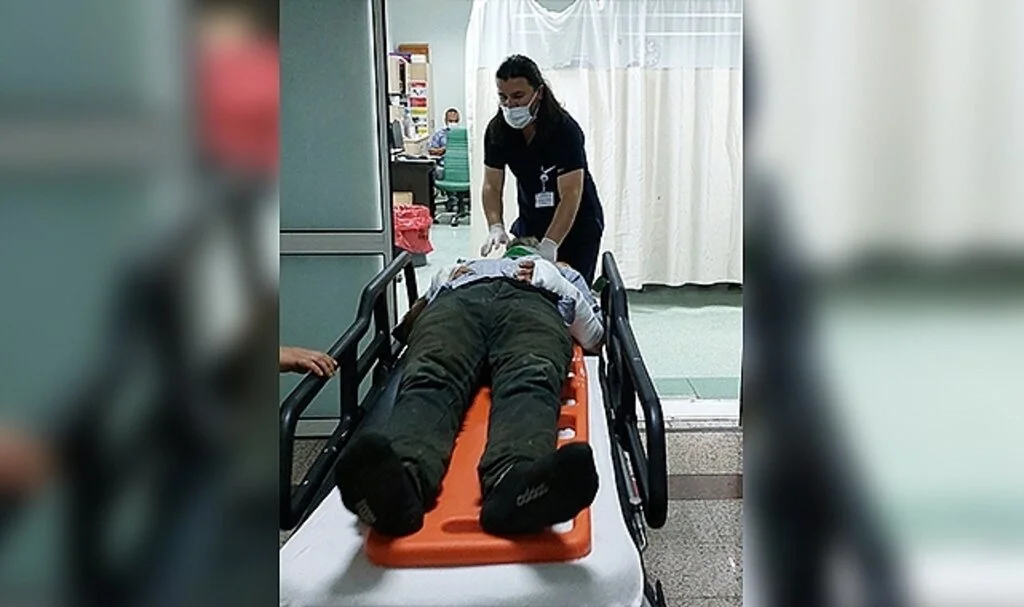 Arının soktuğu motosiklet sürücüsü kaza yaptı