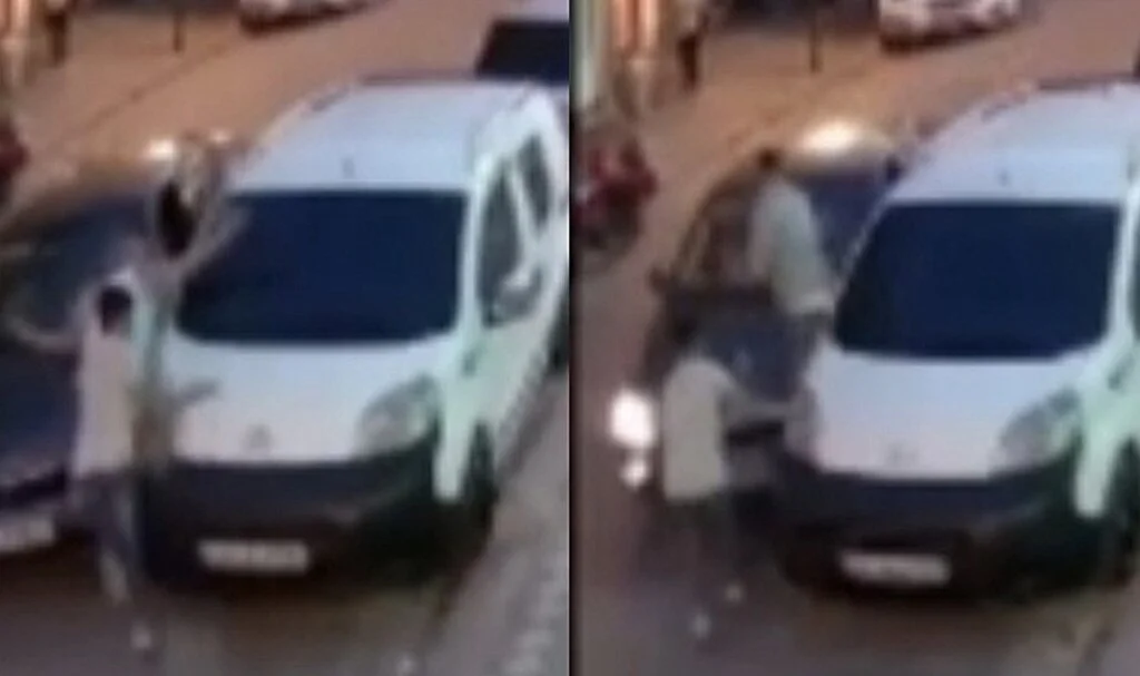 Otomobiliyle çarptığı genci iki aracın arasına sıkıştırdı