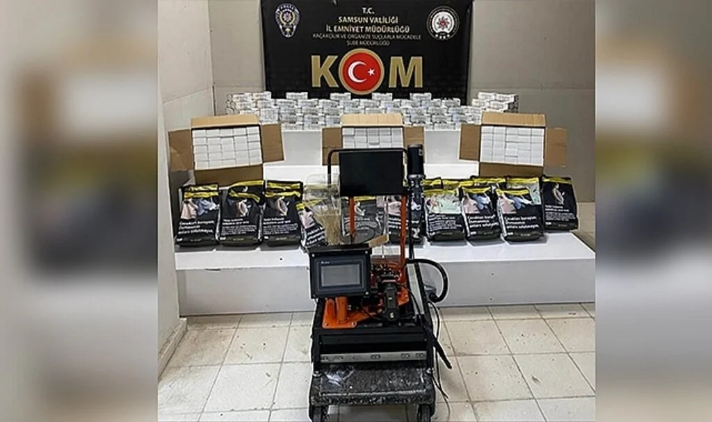 Samsun'da 64 bin 800 dal bandrolsüz makaron ele geçirildi