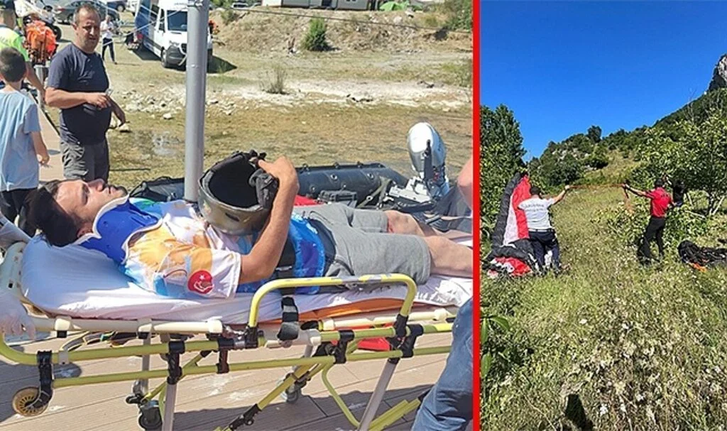 Samsun'da paraşütçü düştü 
