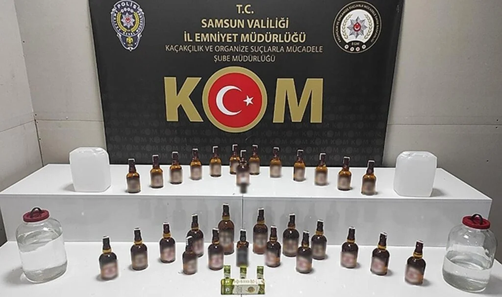 Samsun'da sahte içki ele geçirildi