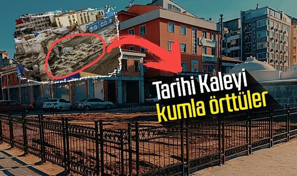 Samsun'da tarihi kaleyi kumla örttüler