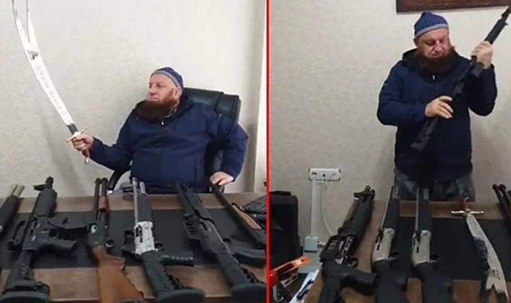 Silahlar ve kılıçla verdiği pozlar gündem olmuştu! Gözaltına alınıp serbest bırakıldı...