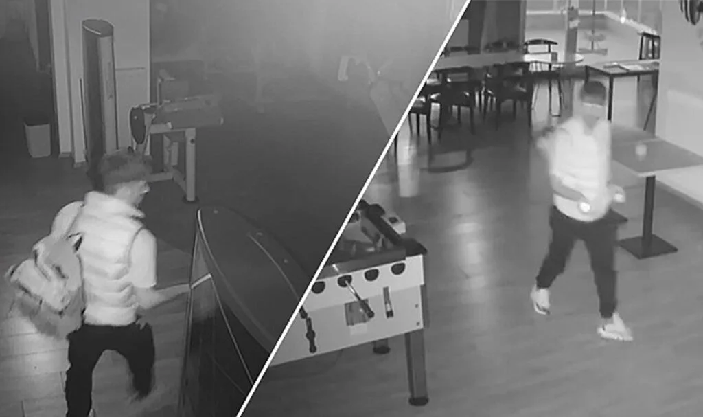 Spor merkezini soyan hırsızın rahatlığı kamerada