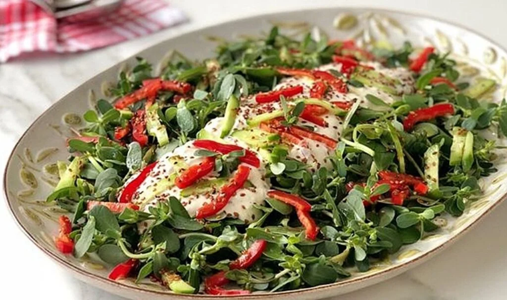 Tahinli yoğurtlu semizotu salatası
